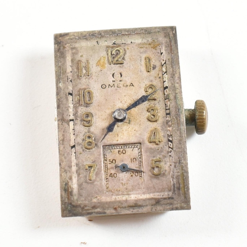 451 - Early 20th century Omega 9ct gold wristwatch. The elongated dial with Arabic numbers and seconds dia... 