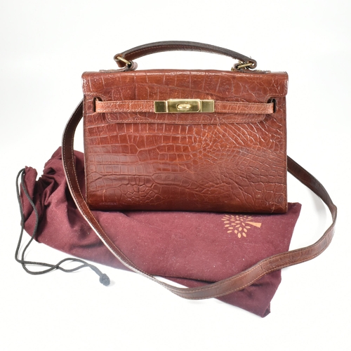 55 - A Mulberry brown Congo Nile leather Kelly bag with crossbody strap. The brown leather Mulberry bag h... 