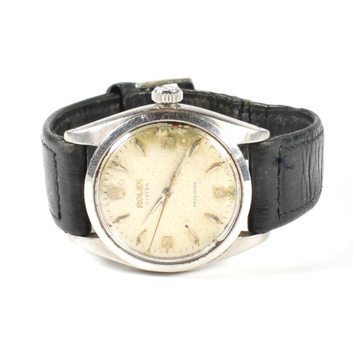 60 - Rolex Oyster Precision 1960s gentleman's wristwatch. Stainless Steel case with champagne dials havin... 