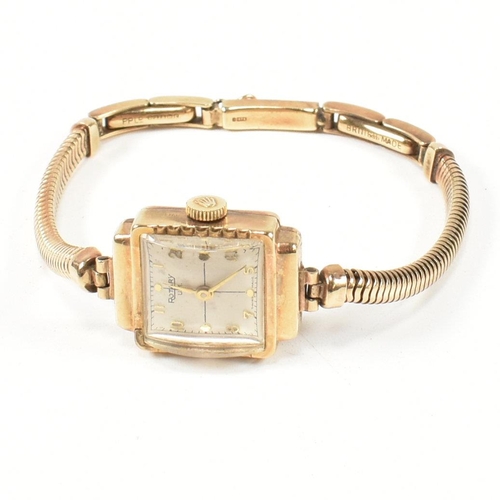 78 - A 1950s Rotary hallmarked 9ct gold rotary wrist watch. The watch having hallmarked snake chain strap... 