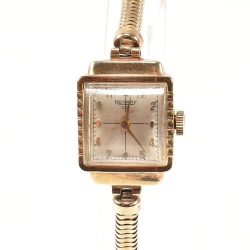 78 - A 1950s Rotary hallmarked 9ct gold rotary wrist watch. The watch having hallmarked snake chain strap... 