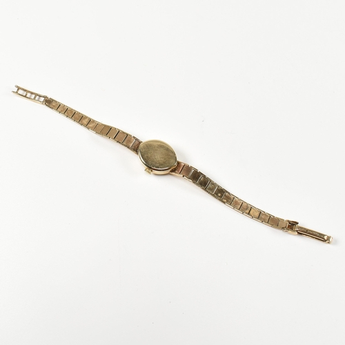 93 - 9ct gold hallmarked ladies dress watch and bracelet strap. The wristwatch and strap hallmarked for L... 