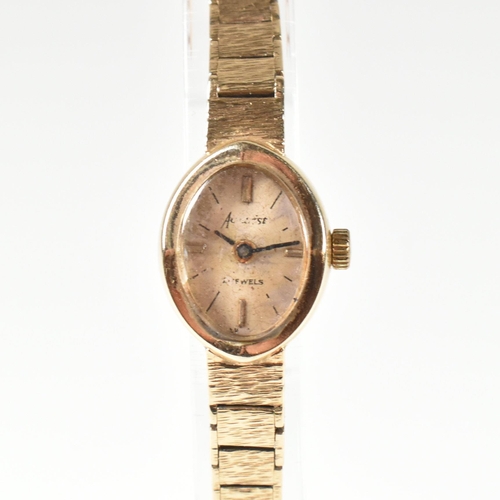 93 - 9ct gold hallmarked ladies dress watch and bracelet strap. The wristwatch and strap hallmarked for L... 