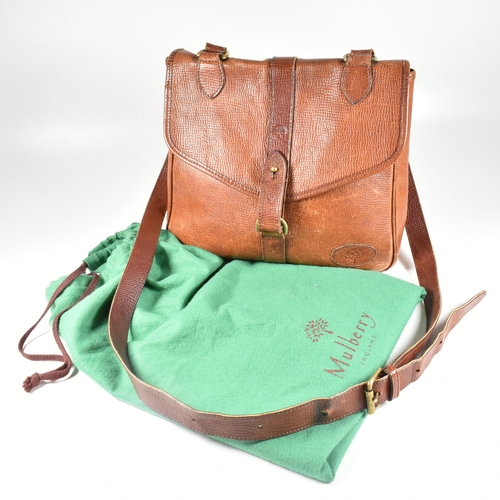 330 - A Mulberry oak leather cartridge crossbody bag. The bag having an oak coloured grain leather exterio... 