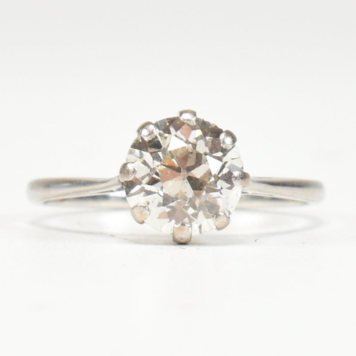 14A - A 1930s 18ct gold and diamond solitaire ring. The ring having an eight claw mounted old European cut... 