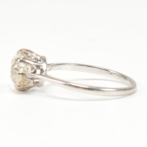 14A - A 1930s 18ct gold and diamond solitaire ring. The ring having an eight claw mounted old European cut... 