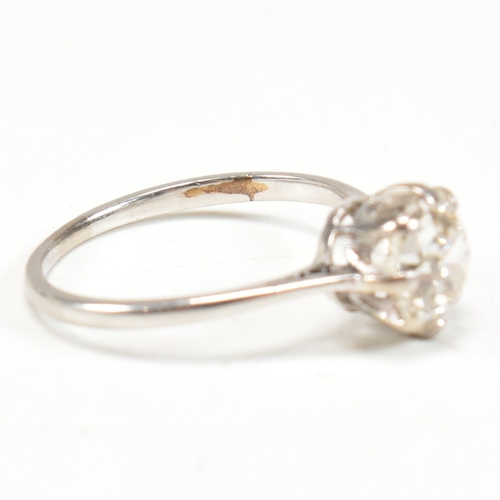 14A - A 1930s 18ct gold and diamond solitaire ring. The ring having an eight claw mounted old European cut... 