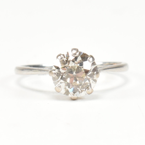 14A - A 1930s 18ct gold and diamond solitaire ring. The ring having an eight claw mounted old European cut... 