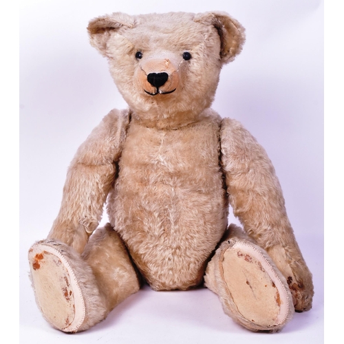 100 - Teddy Bear - a large early 20th century German (likely Steiff ) made teddy bear. Pale golden mohair,... 