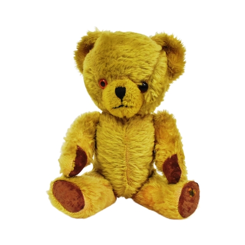 105 - Teddy Bears - a vintage believed Merrythought made ' Golden Cheeky ' soft toy teddy bear with bells ... 