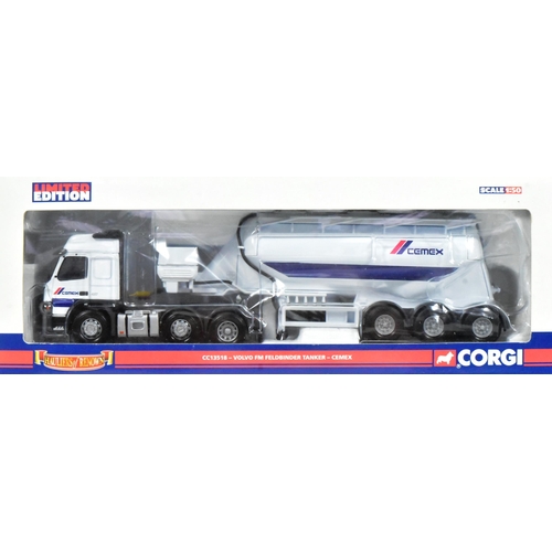 111 - Diecast - a collection of x4 Corgi 1/50 scale boxed diecast haulage models comprising; Cemex Volvo F... 