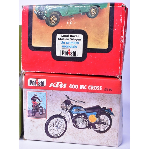 119 - Diecast - x5 vintage Polistil motor vehicle models, to include: 'Land Rover Station Wagon', 'BMW-R75... 