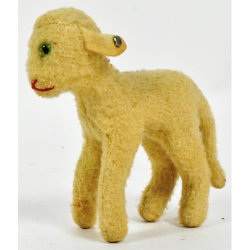 395 - Steiff - a vintage c1950s German Steiff made plush ' Lamb '. Small glass eyes, with red stitched nos... 