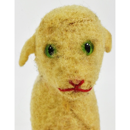 395 - Steiff - a vintage c1950s German Steiff made plush ' Lamb '. Small glass eyes, with red stitched nos... 