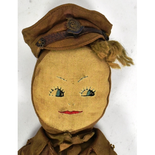 49 - WWI First World War - an early 20th century WW1 era rag type doll in the form of an RAMC (Royal Army... 