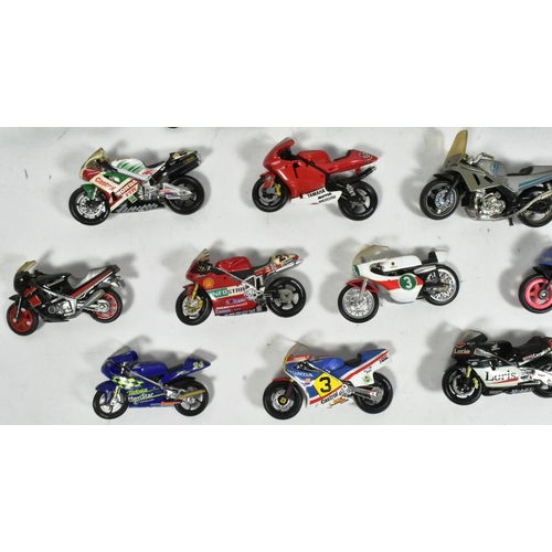 57 - Diecast - a collection of believed 1/24 scale diecast and plastic model racing motorbike / motorcycl... 