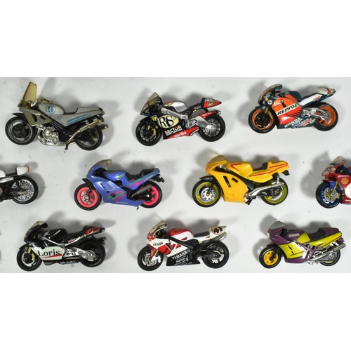 57 - Diecast - a collection of believed 1/24 scale diecast and plastic model racing motorbike / motorcycl... 