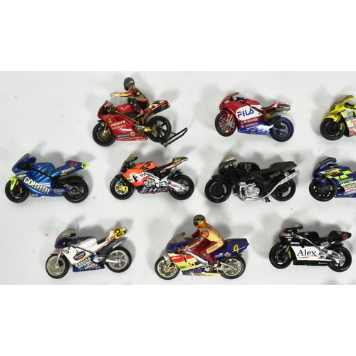 57 - Diecast - a collection of believed 1/24 scale diecast and plastic model racing motorbike / motorcycl... 