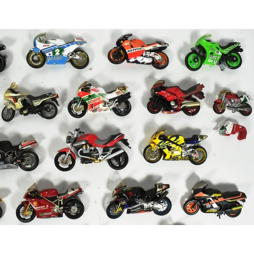 57 - Diecast - a collection of believed 1/24 scale diecast and plastic model racing motorbike / motorcycl... 