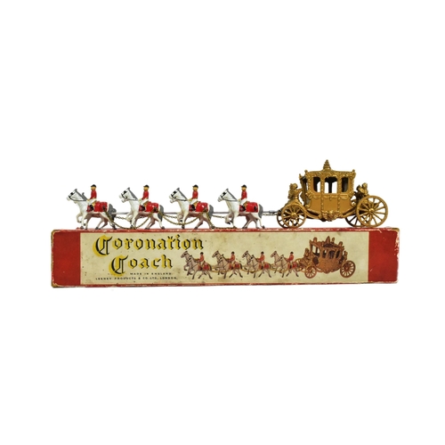 61 - An original vintage Lesney made Queen Elizabeth Coronation Coach. The lead diecast model with eight ... 