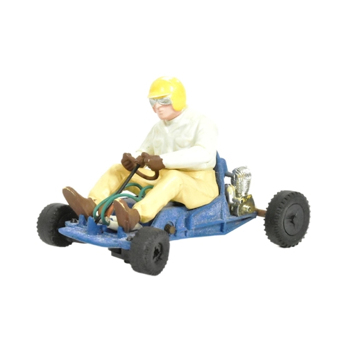 74 - Scalextric - a vintage 1960s Triang Scalextric slot car racing K1 Go Kart. Blue with driver wearing ... 