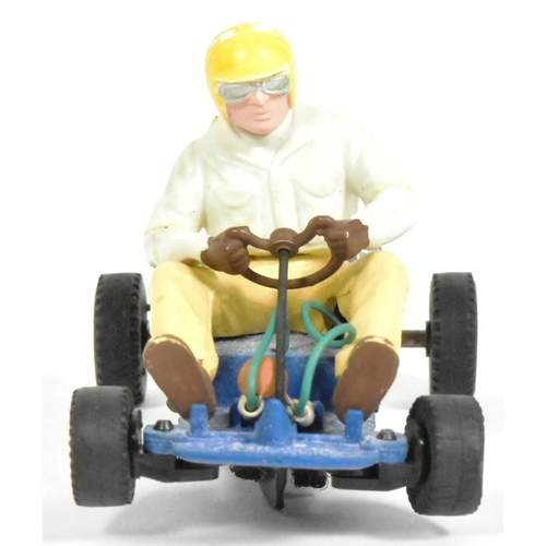 74 - Scalextric - a vintage 1960s Triang Scalextric slot car racing K1 Go Kart. Blue with driver wearing ... 