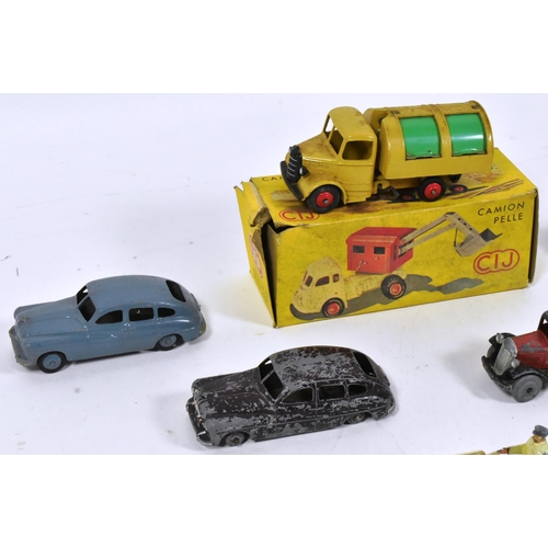 97 - Diecast - a collection of vintage French Dinky Toys diecast models along with a boxed CIJ Excavator ... 