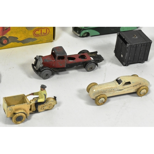 97 - Diecast - a collection of vintage French Dinky Toys diecast models along with a boxed CIJ Excavator ... 