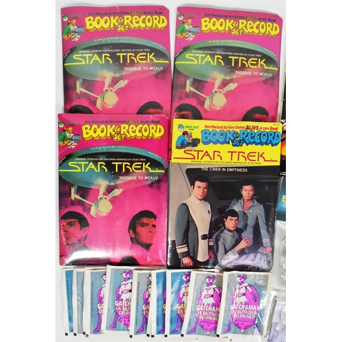 409 - Retro Toys - a collection of assorted space interest items comprising x4 Star Trek book and record s... 