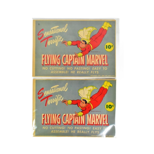 429 - Marvel - Reed & Associates - x2 c1944 Reed And Associates made ' Flying Captain Marvel ' Fawcet Publ... 