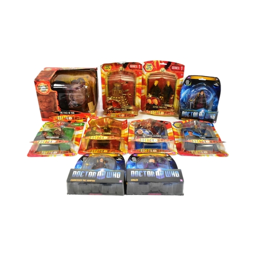 431 - Doctor Who - Character Options - a collection of x10 carded Dr Who action figures, including: Face O... 