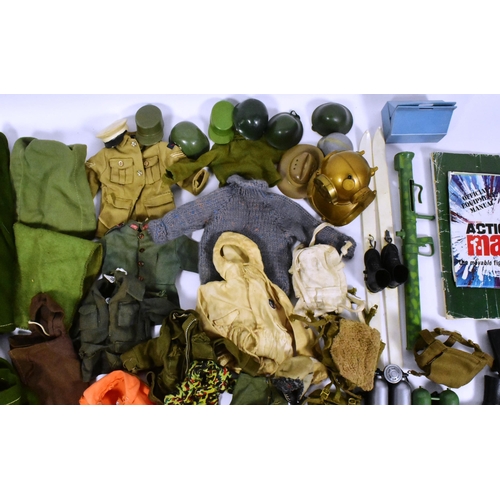 441 - Action Man - Palitoy - a large collection of assorted vintage clothing, accessories and weapons. Var... 