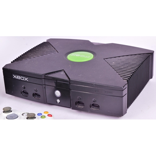 447 - Gaming - Two Microsoft Xbox video gaming consoles comprising the original Xbox and Xbox 360 along wi... 