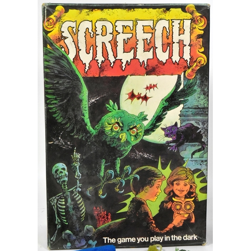 464 - Board Games - a vintage 1970s (1974) Parker made ' Screech ' glow in the dark concentration game. Th... 