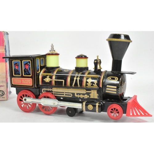 483 - Tinplate Toys - x2 vintage Japanese tinplate battery operated locomotives comprising Union Pacific E... 