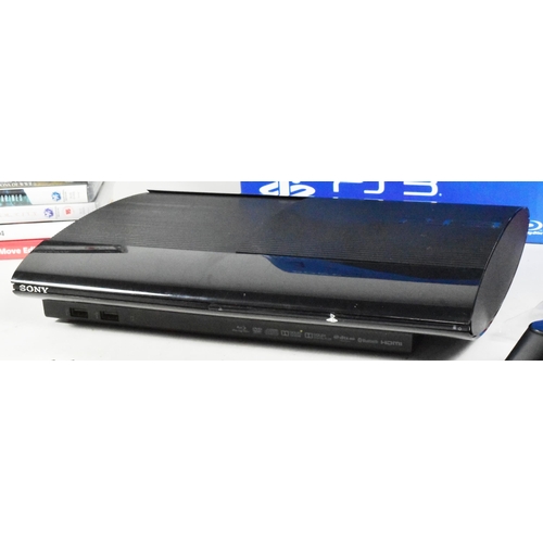 494 - Retro Gaming - an original Sony 12GB PS3 Playstation 3 Superslim video game console with Wireless Du... 