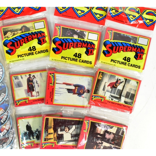 502 - Superman - collection of x3 vintage factory sealed 1980s collectible trading cards / movie picture c... 