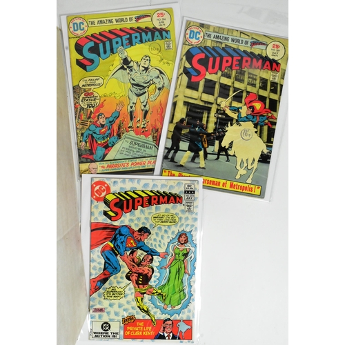 618 - Comic Books - a collection of vintage DC Comics Superman issues from the 1970's onwards. Conditions ... 
