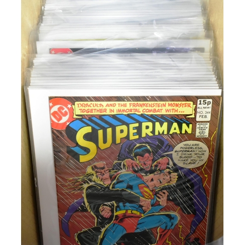 618 - Comic Books - a collection of vintage DC Comics Superman issues from the 1970's onwards. Conditions ... 