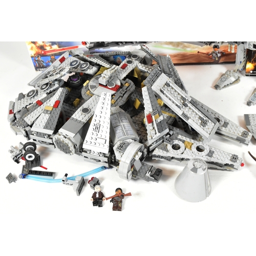 554 - Lego - a collection of x3 Lego Star Wars sets comprising; 75105 Millennium Falcon, 75153 AT-ST Walke... 