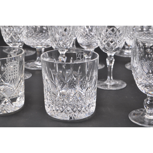 102 - Waterford Crystal - A large collection of Irish crystal glass drinking / display glasses. Comprising... 