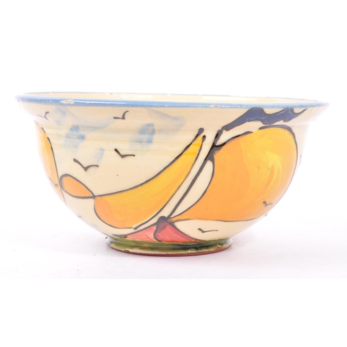 105 - Nicola Werner - A collection of majolica studio art pottery. Comprising of jug, shaped bowl and larg... 