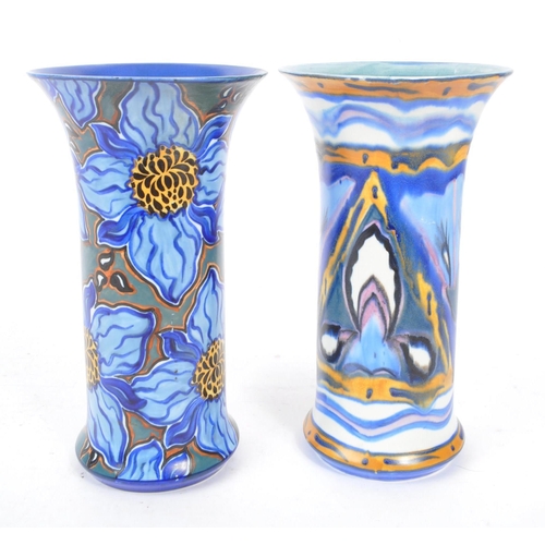 110 - Carlton Ware - Two 20th Century circa 1930s vintage Deco ceramic Carlton Ware vases depicting floral... 