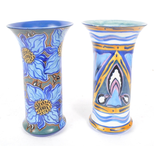 110 - Carlton Ware - Two 20th Century circa 1930s vintage Deco ceramic Carlton Ware vases depicting floral... 