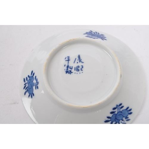 115 - An early 20th Century Dutch chinoiserie porcelain Lange Lijs Chinese blue and white part coffee serv... 