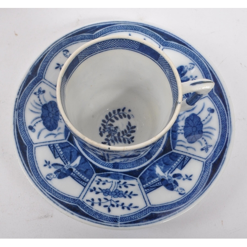 115 - An early 20th Century Dutch chinoiserie porcelain Lange Lijs Chinese blue and white part coffee serv... 