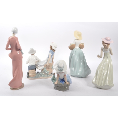 143 - Nao by Lladro - A collection of five 20th Century china porcelain Nao by Lladro figurines to include... 