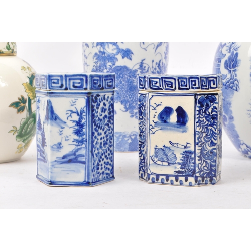 155 - Mason's - A collection of British and Chinese blue and white porcelain items to include two Mason's ... 