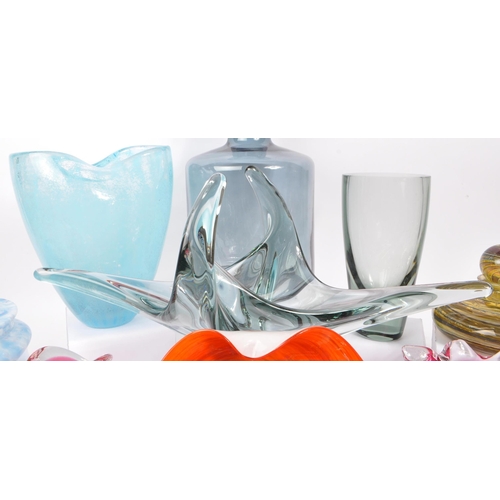 156 - Murano / Chribska - A large collection of vintage mid Century studio art glass to include orange Mur... 