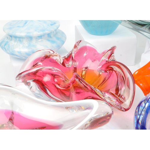 156 - Murano / Chribska - A large collection of vintage mid Century studio art glass to include orange Mur... 